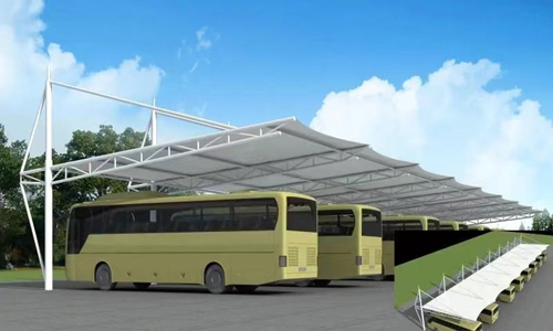 大巴车停车棚